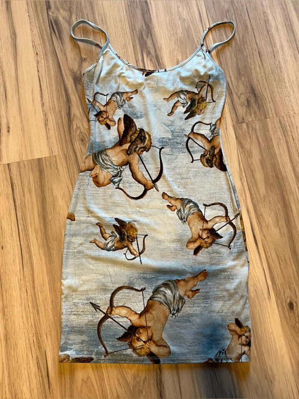 Dolls Kill Cherub Print Mini Slip Dress